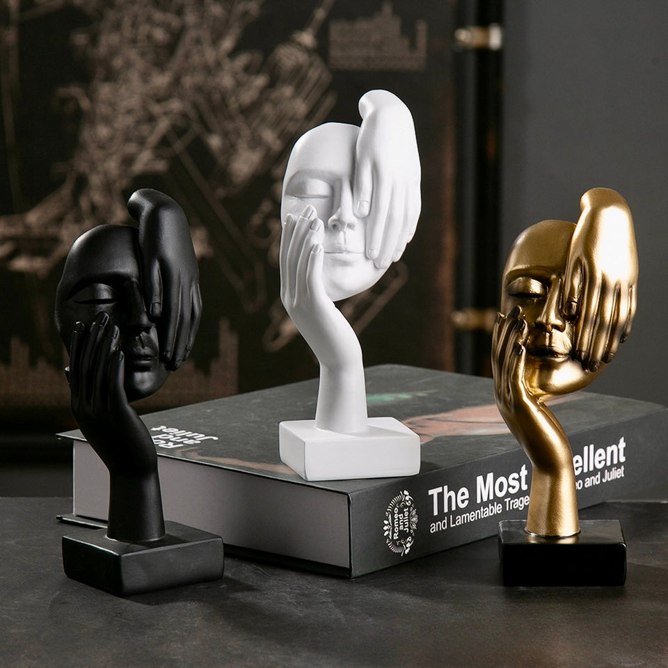 Abstract Face Sculpture – Modern Resin Figurine | Warm Haven