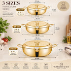Deep frying pot with thermometer and draining rack available in three sizes
