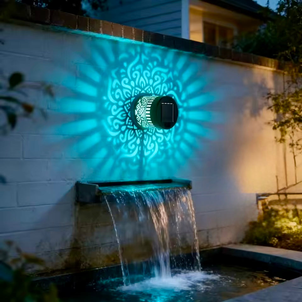 Solar Mandala Wall Lights (2-Pack) – Waterproof LED Garden & Fence Lights
