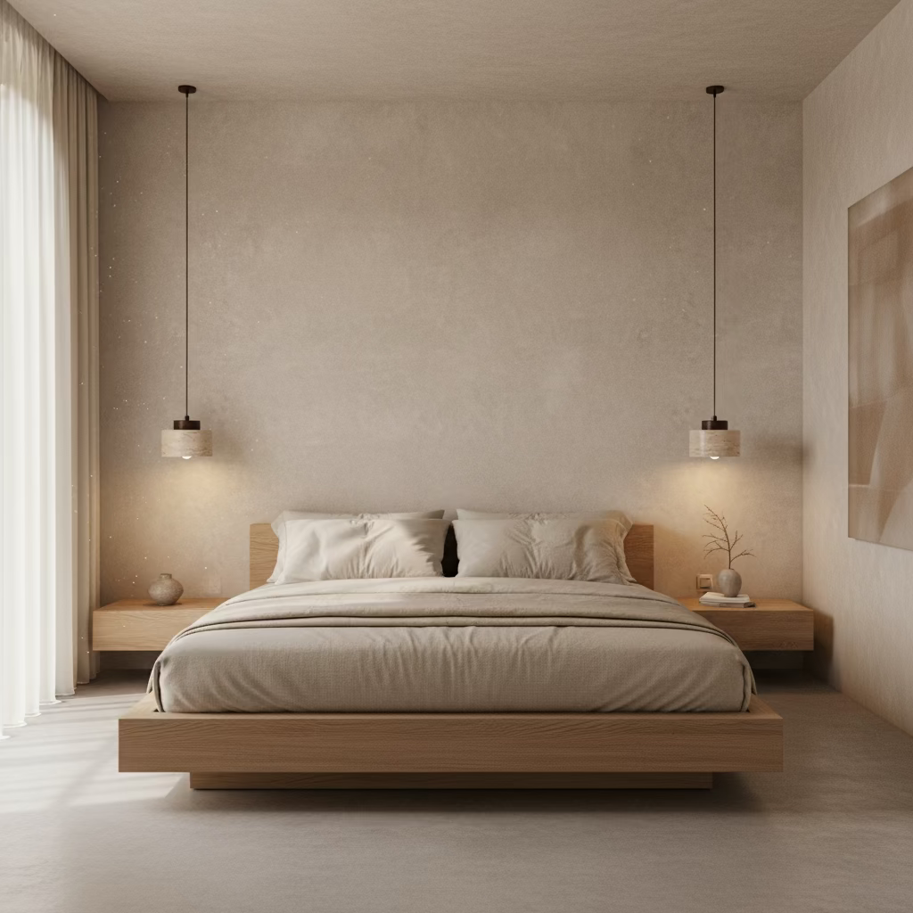 Wabi-Sabi Stone Pendant Lamp – Modern Japanese Hanging Light