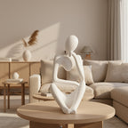 Abstract Thinker Sculpture – Nordic Resin Figurine for Modern Home Decor