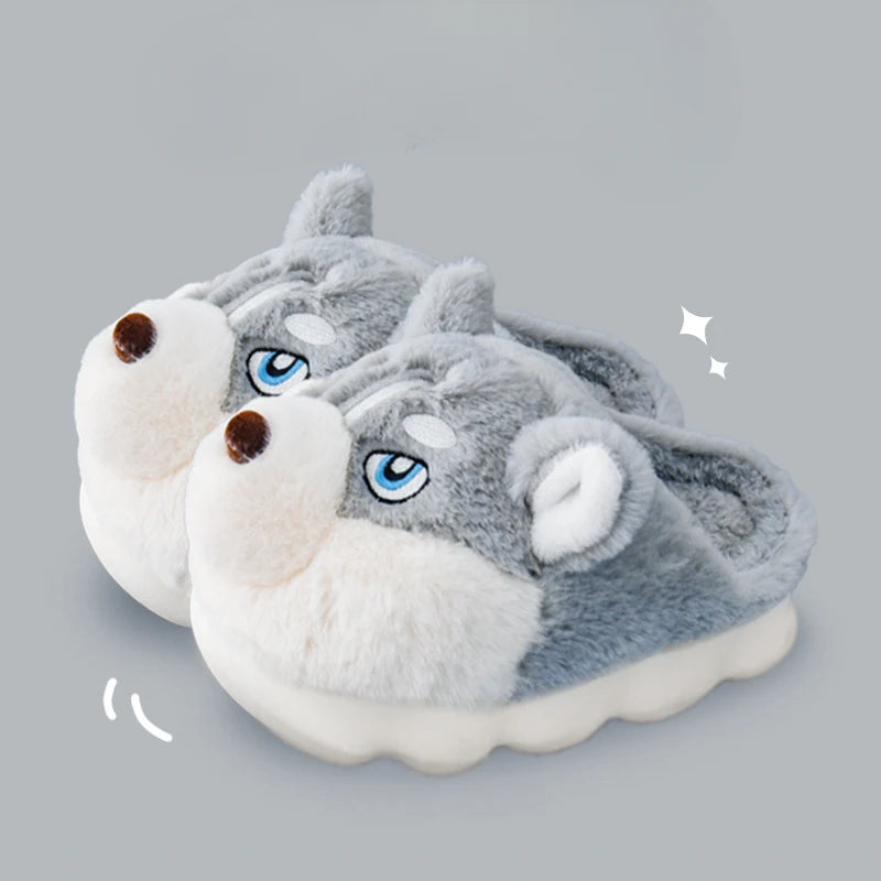 Men’s Cotton Animal Plush Slippers