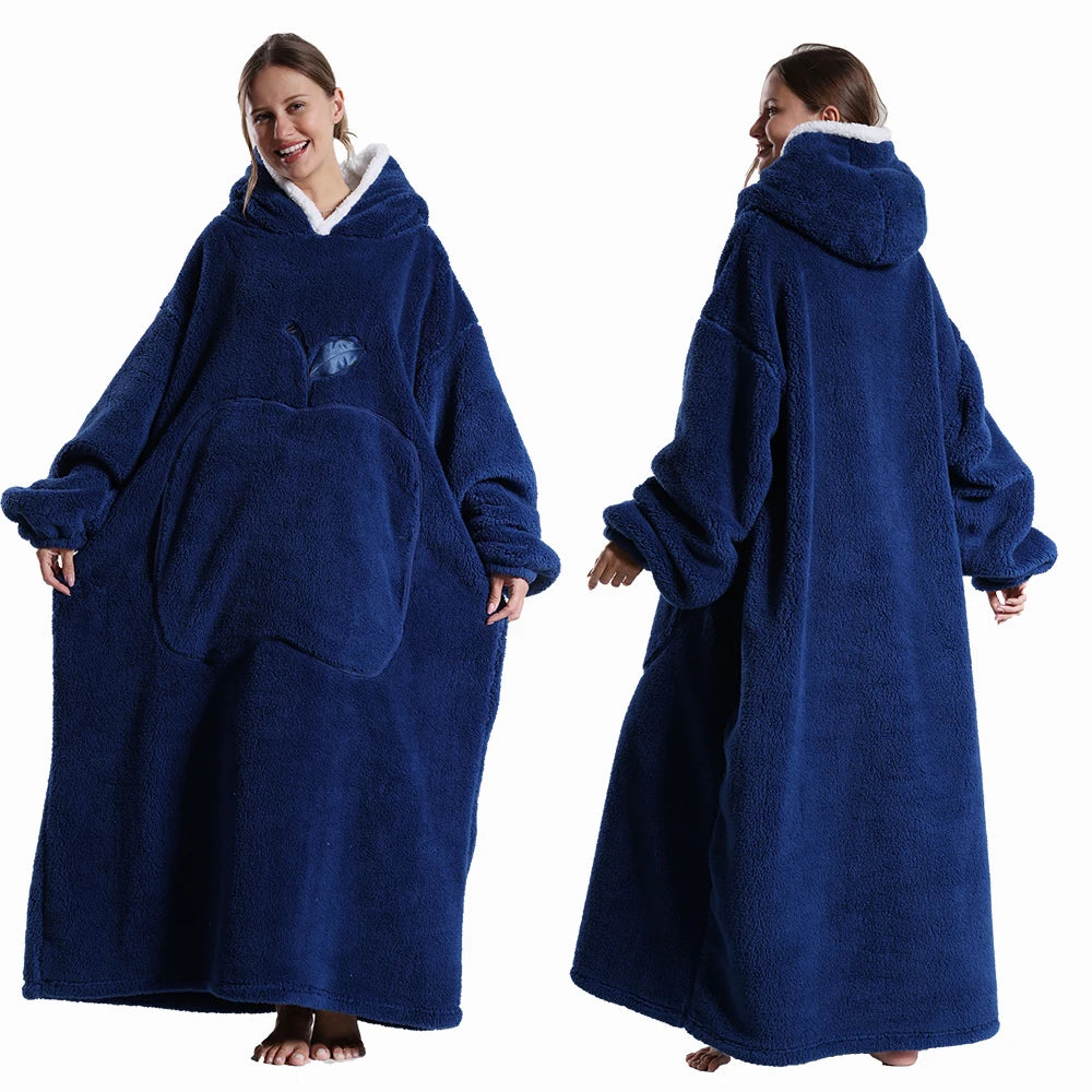 Wearable Winter Flannel Hooded Blankets