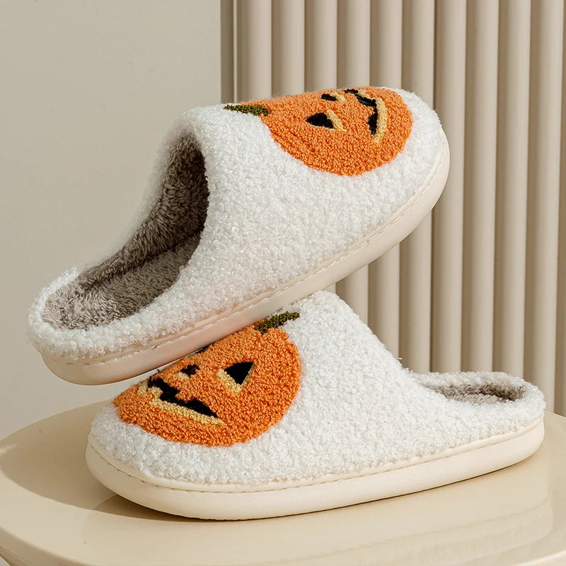 Smile Pumpkin Halloween Women's Slippers