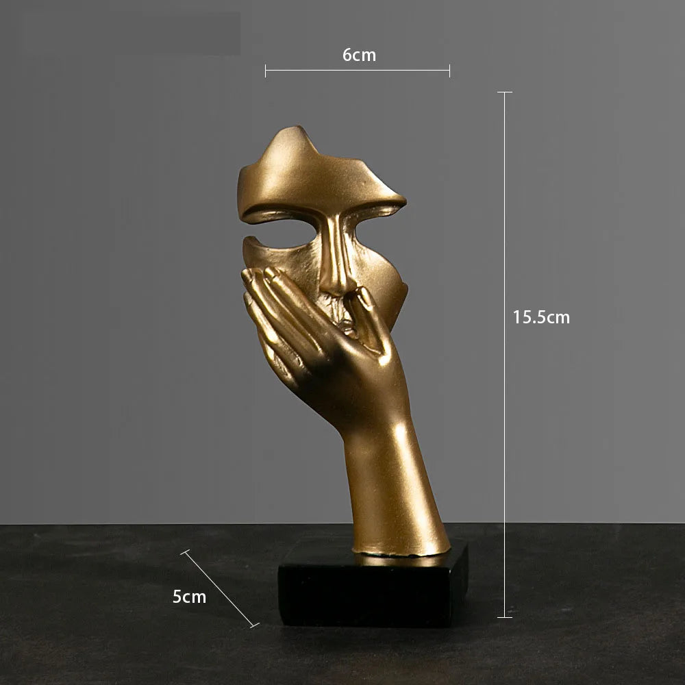 Abstract Face Sculpture – Modern Resin Figurine | Warm Haven