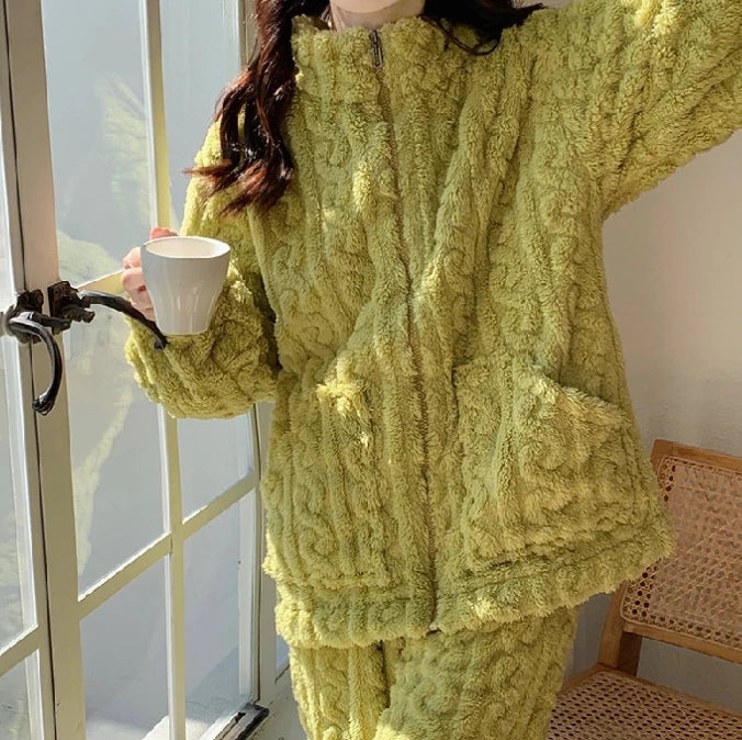 Thickened Warm Pajamas Set