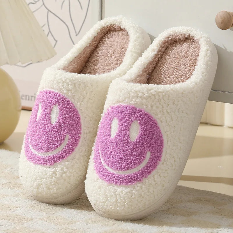 Smiling Face Couple Cotton Slippers