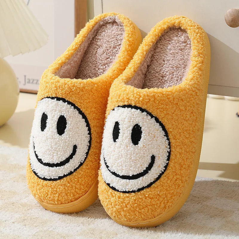 Smiling Face Couple Cotton Slippers