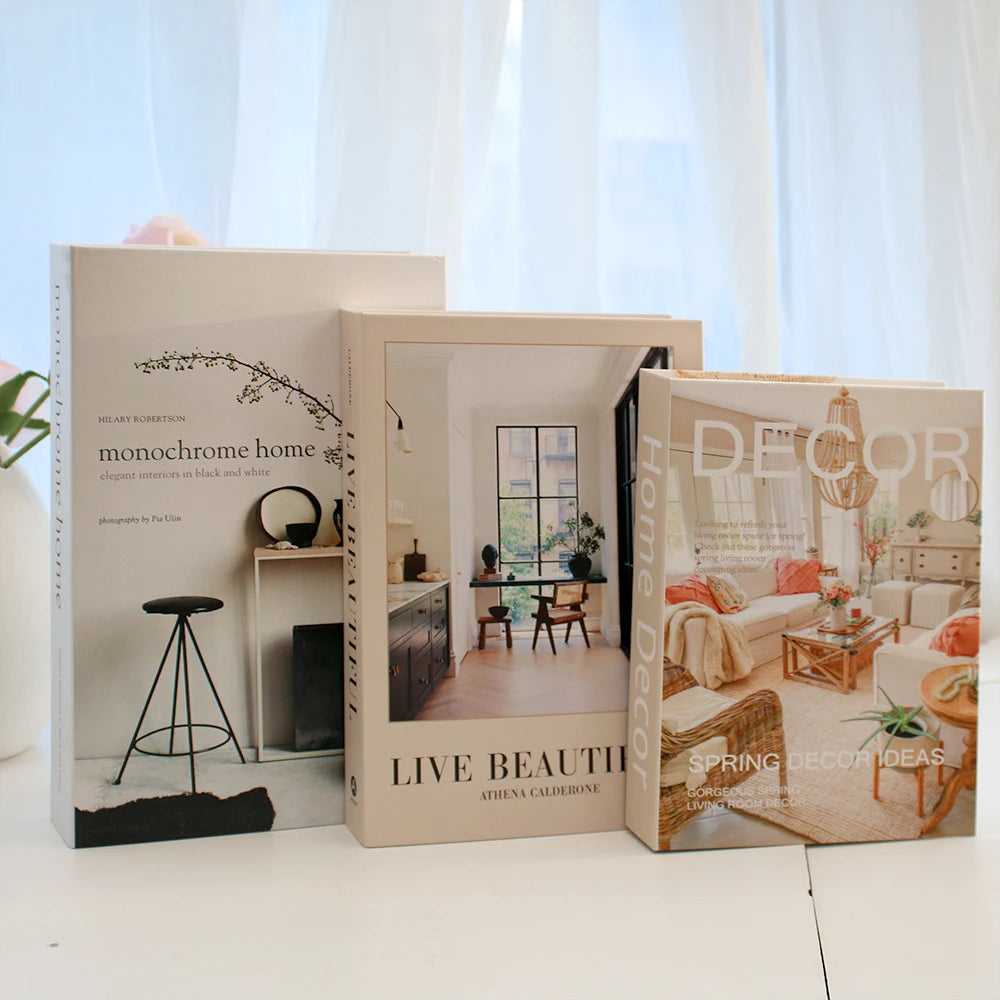 Luxe Decorative Faux Book Set (3-Piece) – Designer Coffee Table Decor