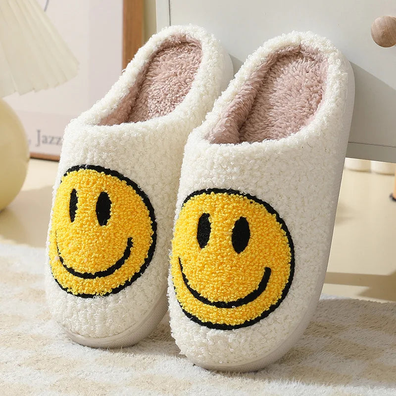 Smiling Face Couple Cotton Slippers