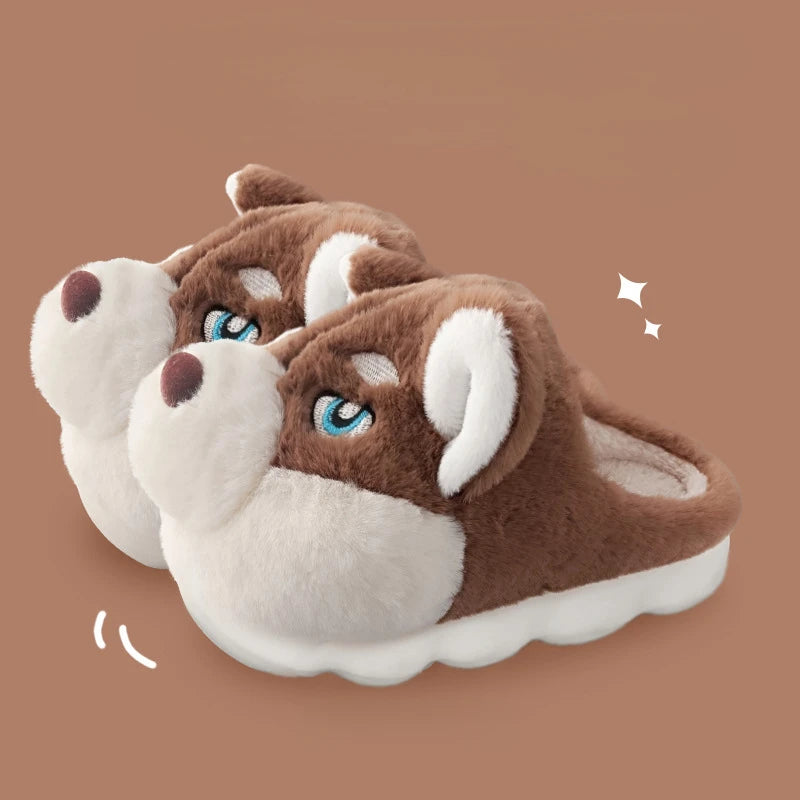 Men’s Cotton Animal Plush Slippers