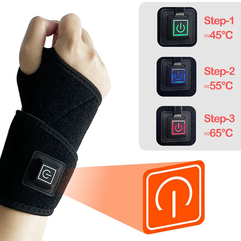 Adjustable Electrically Heated Wrist Support Sleeve