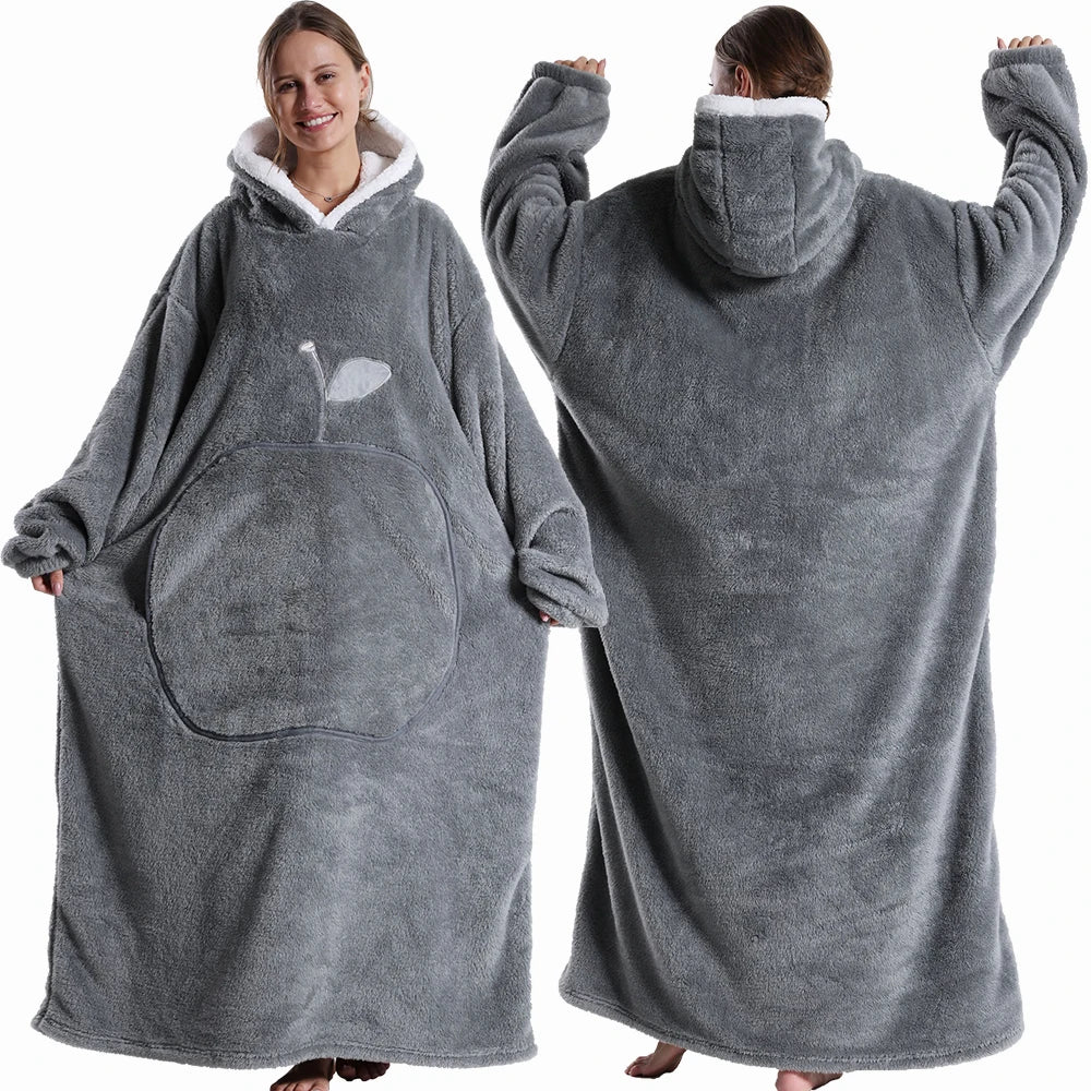 Wearable Winter Flannel Hooded Blankets