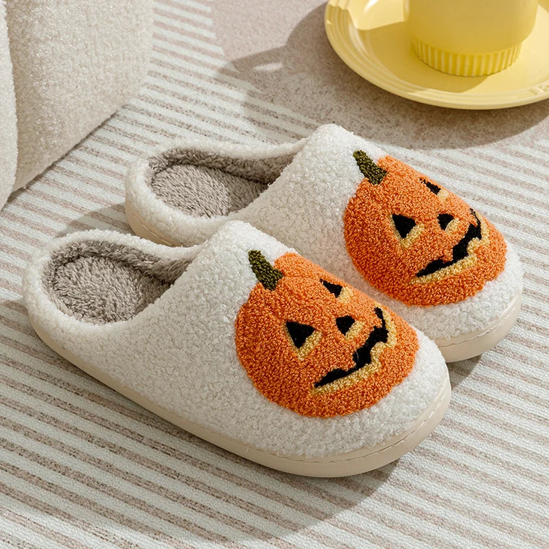 Smile Pumpkin Halloween Women's Slippers