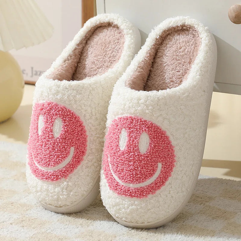 Smiling Face Couple Cotton Slippers