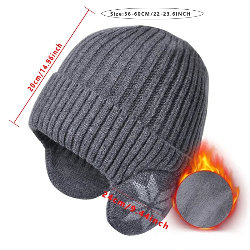 Unisex Plush Knitted Beanie Hat