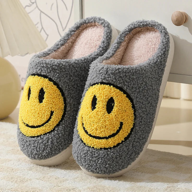 Smiling Face Couple Cotton Slippers