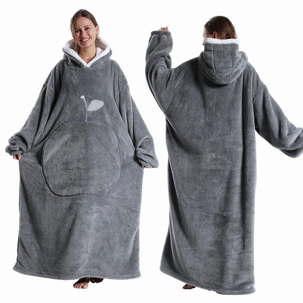 Wearable Winter Flannel Hooded Blankets