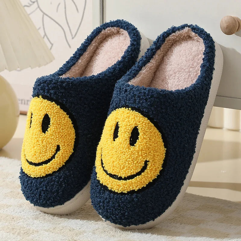 Smiling Face Couple Cotton Slippers