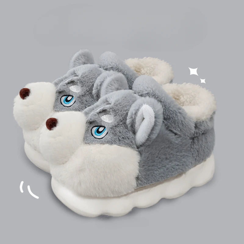 Men’s Cotton Animal Plush Slippers