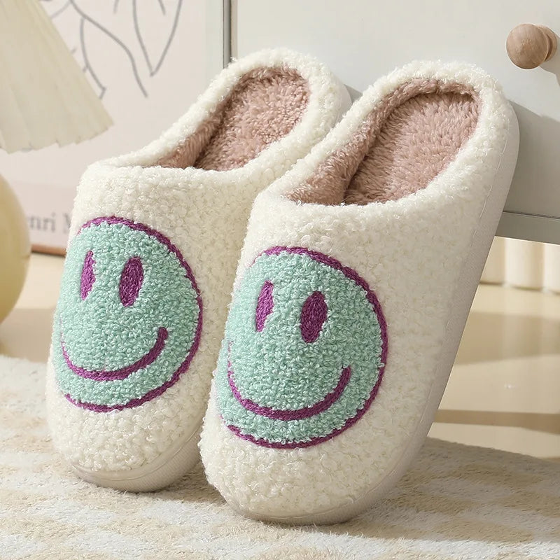 Smiling Face Couple Cotton Slippers