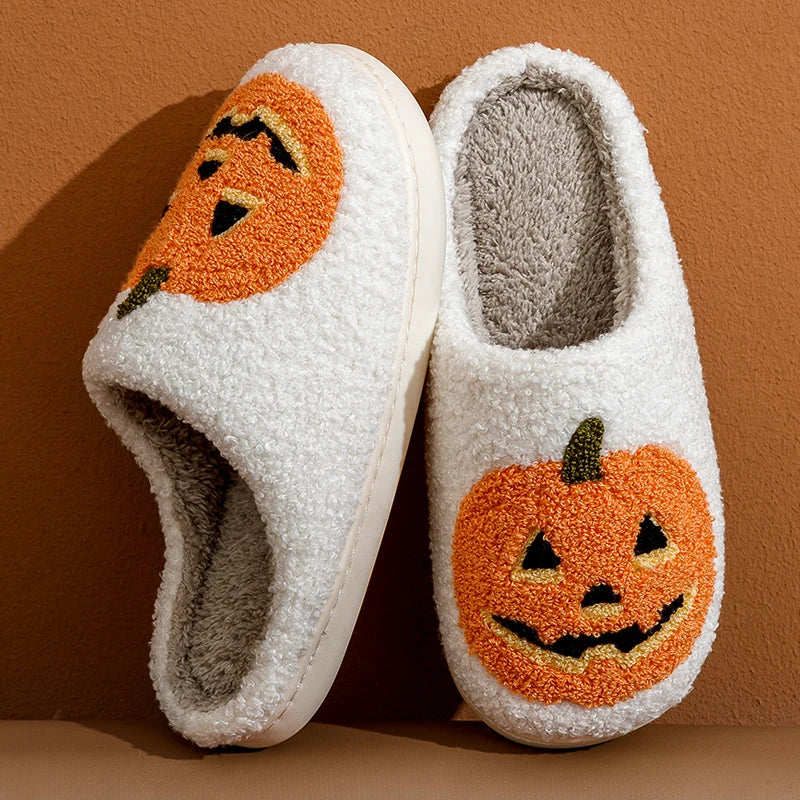 Smile Pumpkin Halloween Women's Slippers