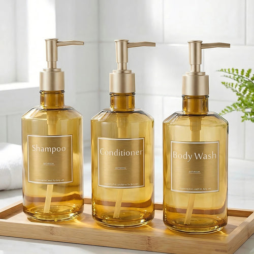 3-Piece Shower Soap Dispenser Set – Shampoo, Conditioner & Body Wash