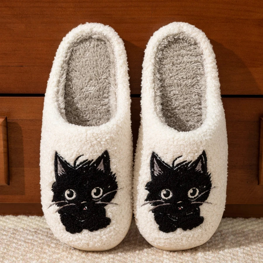 Women's Black Cat Slippers