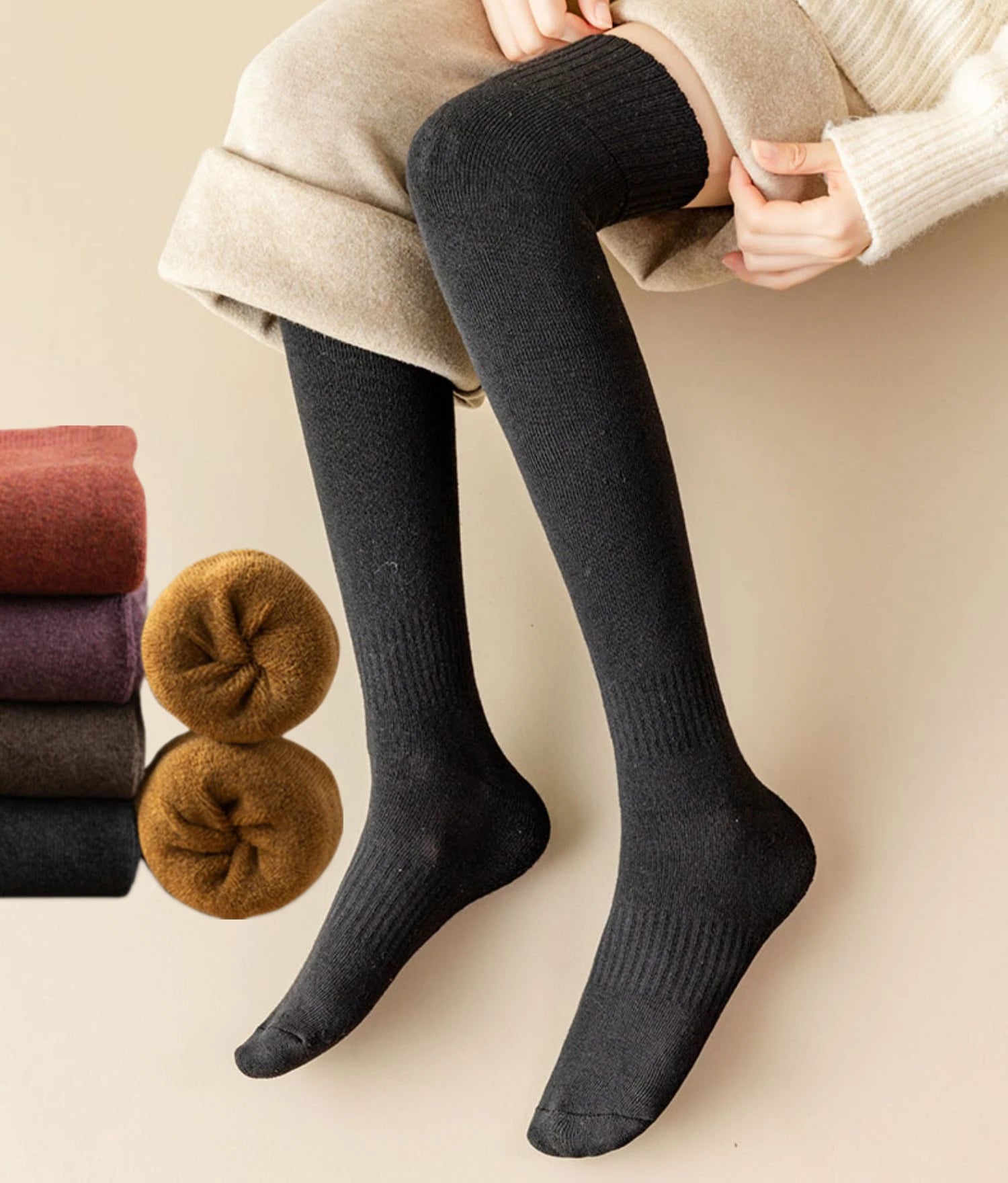 Women's Non-Slip Plush Knitted Socks