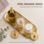 4-Piece Bathroom Vanity Organizer Set – Soap Dispenser & Cotton Storage Jars