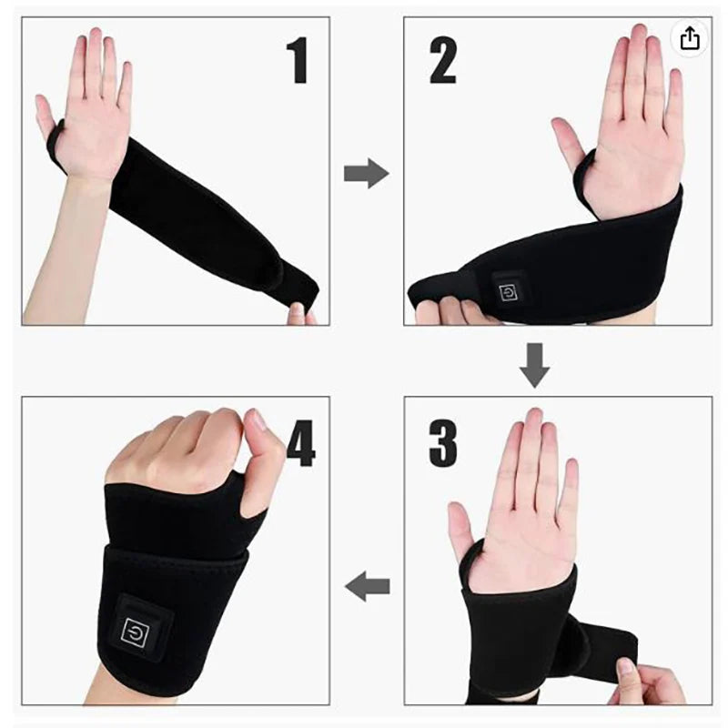 Adjustable Electrically Heated Wrist Support Sleeve