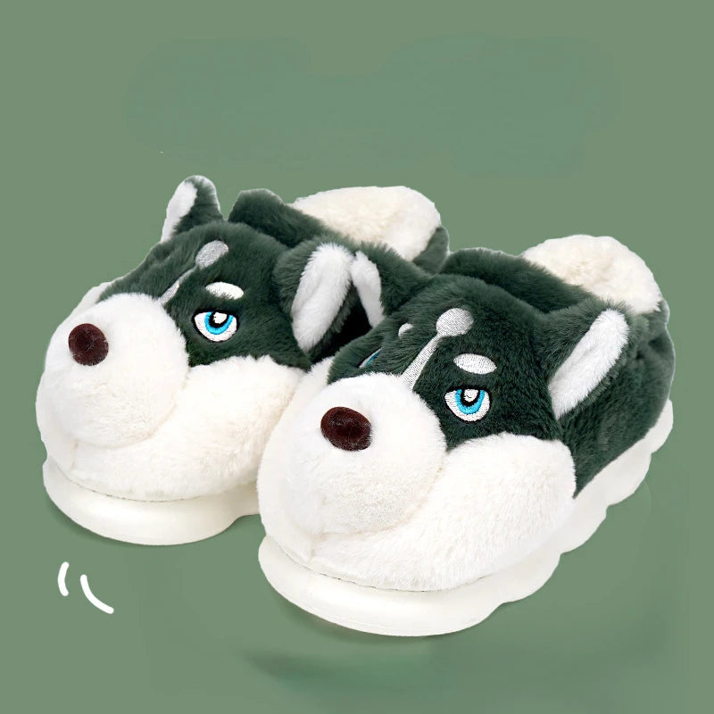 Men’s Cotton Animal Plush Slippers