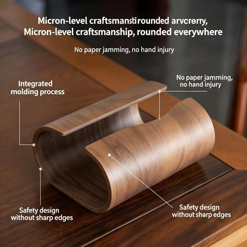 Natural Wood Tissue Box Cover – Rustic Scandinavian Tissue Holder