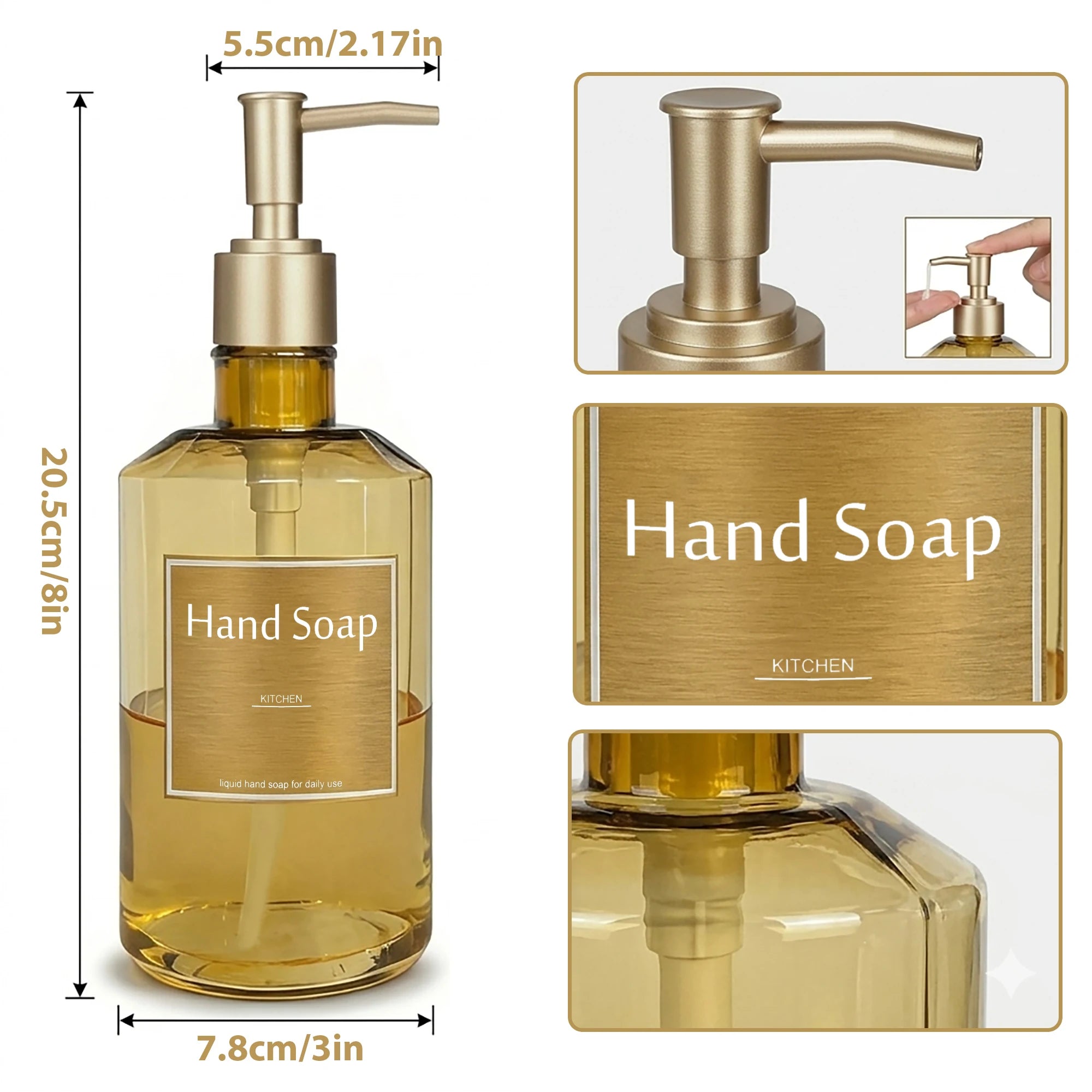 2-Piece Kitchen Soap Dispenser Set – Hand Soap & Dish Soap