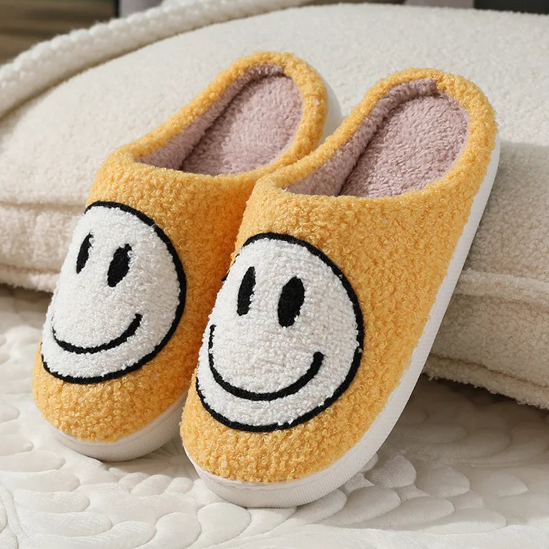 Smiling Face Couple Cotton Slippers