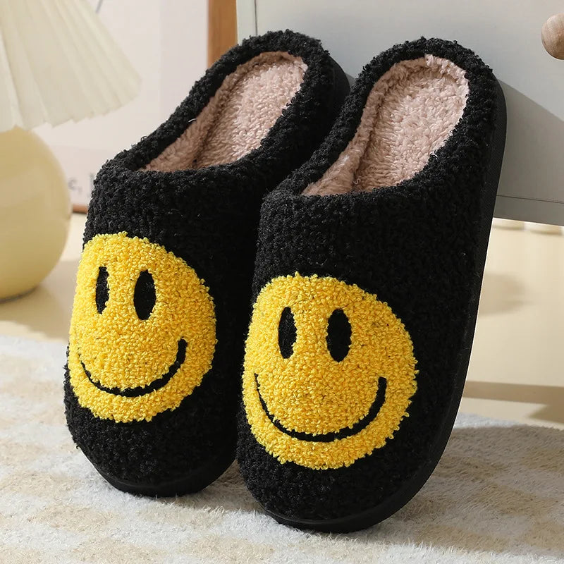 Smiling Face Couple Cotton Slippers