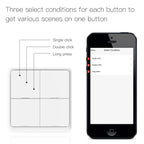 Diagram showing button actions on a smartphone interface with text explaining different click types.