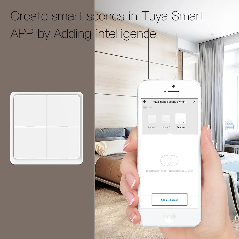 Smart switch and smartphone app interface for Tuya Smart app control