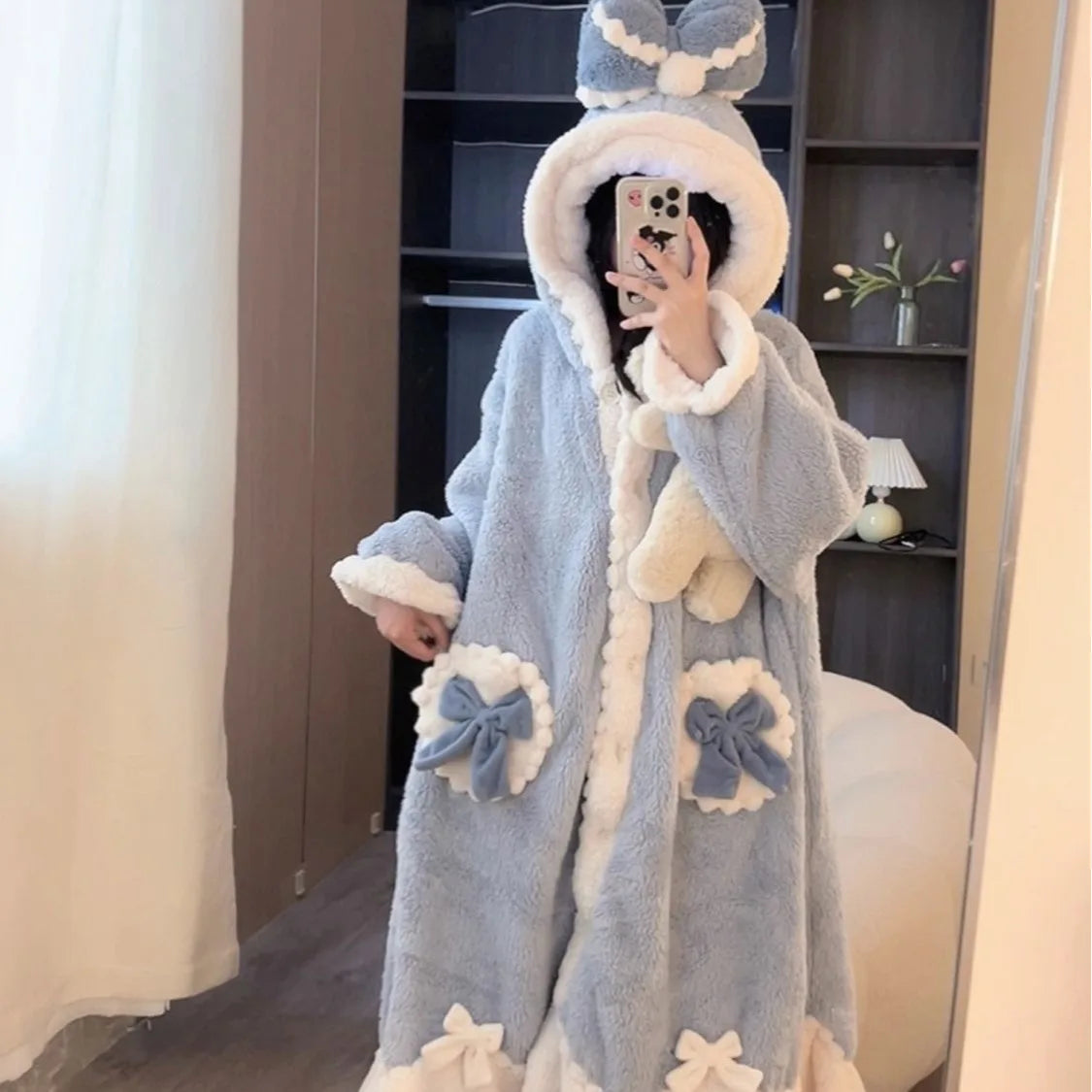 Women’s Cute Plush Robe Pajama