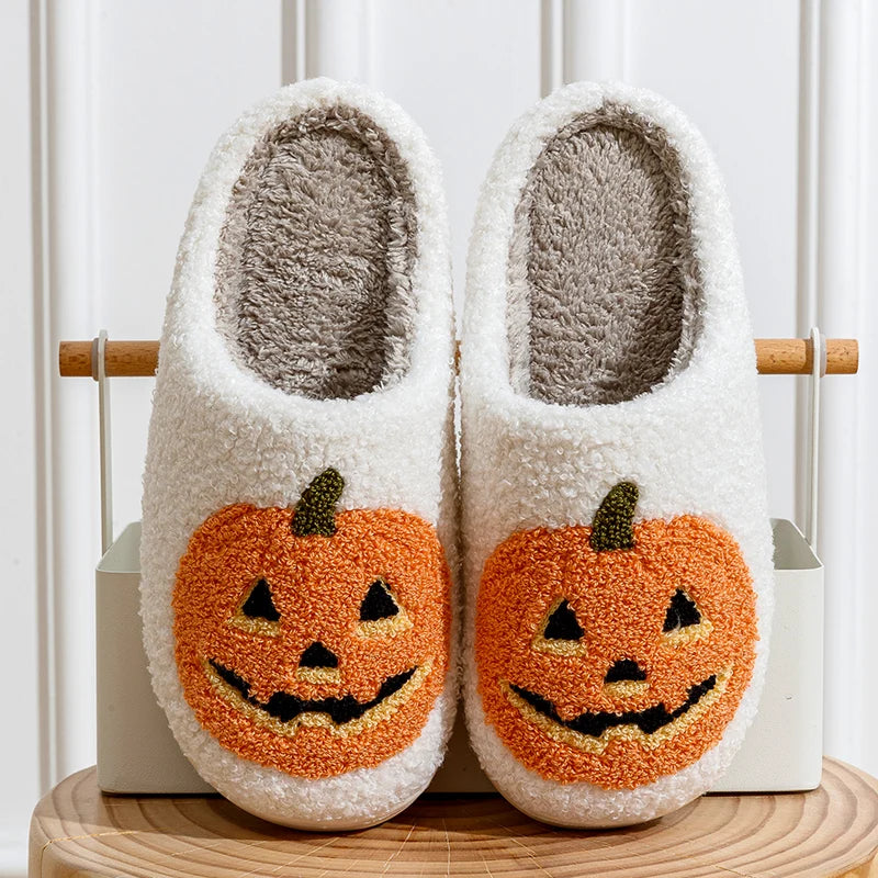 Smile Pumpkin Halloween Women's Slippers