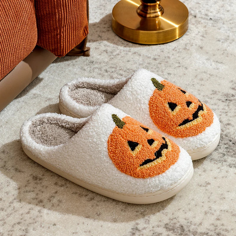 Smile Pumpkin Halloween Women's Slippers