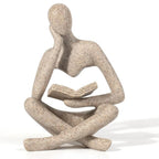 Abstract Thinker Sculpture – Modern Resin Bookshelf & Home Decor