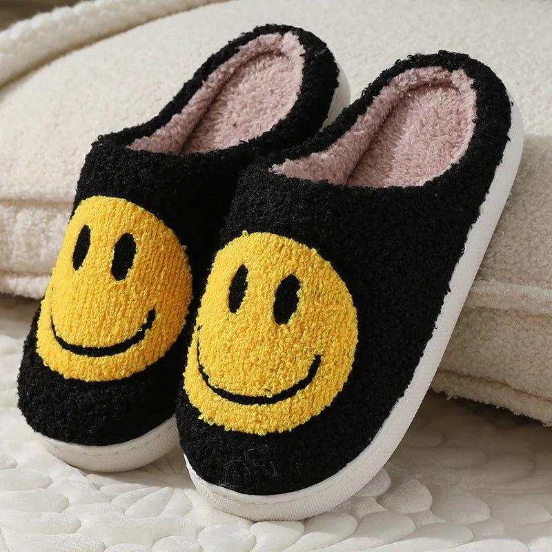 Smiling Face Couple Cotton Slippers