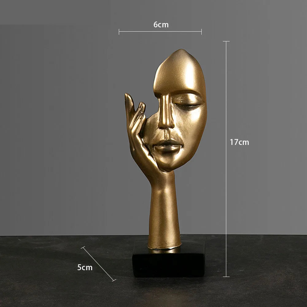 Abstract Face Sculpture – Modern Resin Figurine | Warm Haven