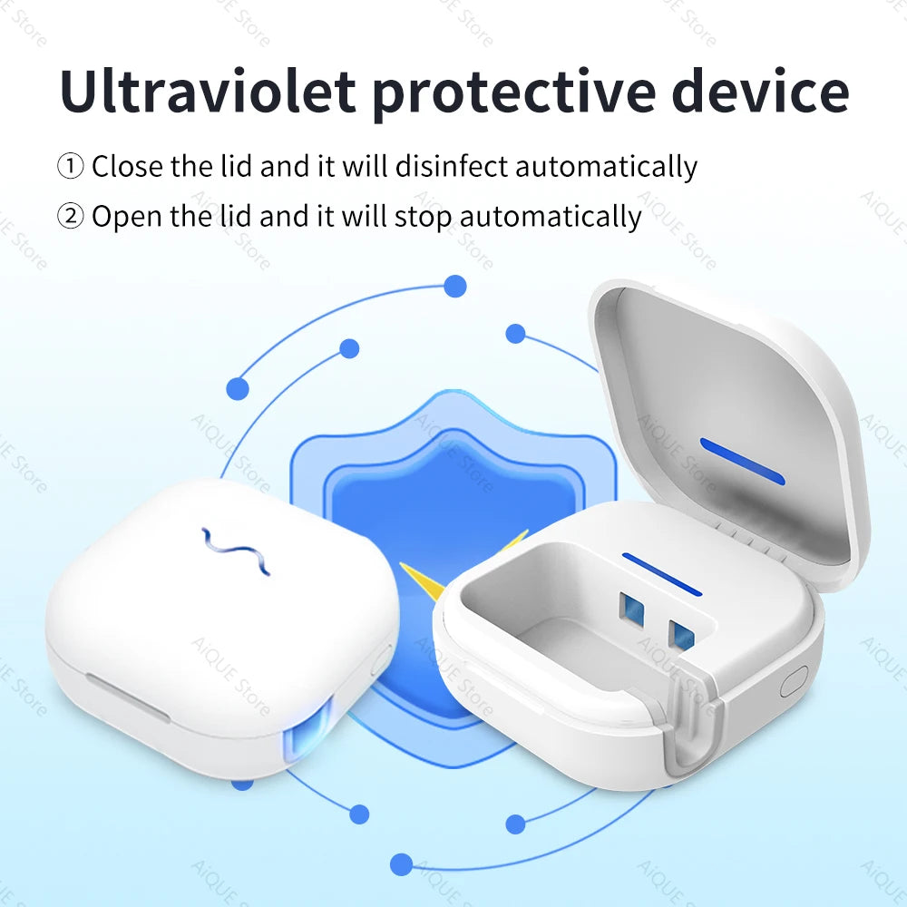 Portable UV Toothbrush Sterilizer – Rechargeable Travel Sanitizing Case