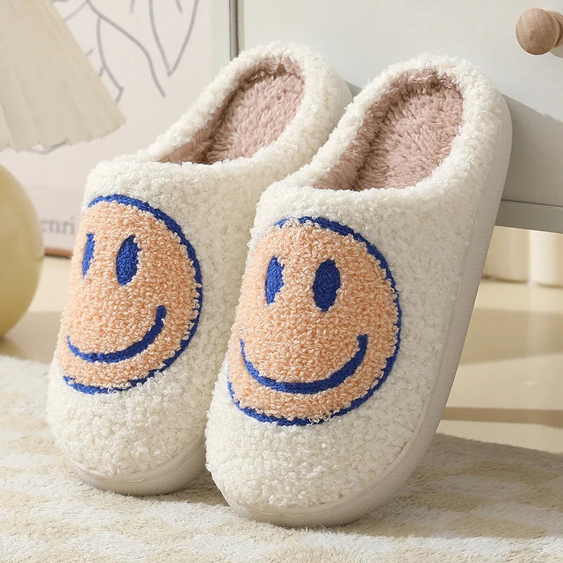 Smiling Face Couple Cotton Slippers