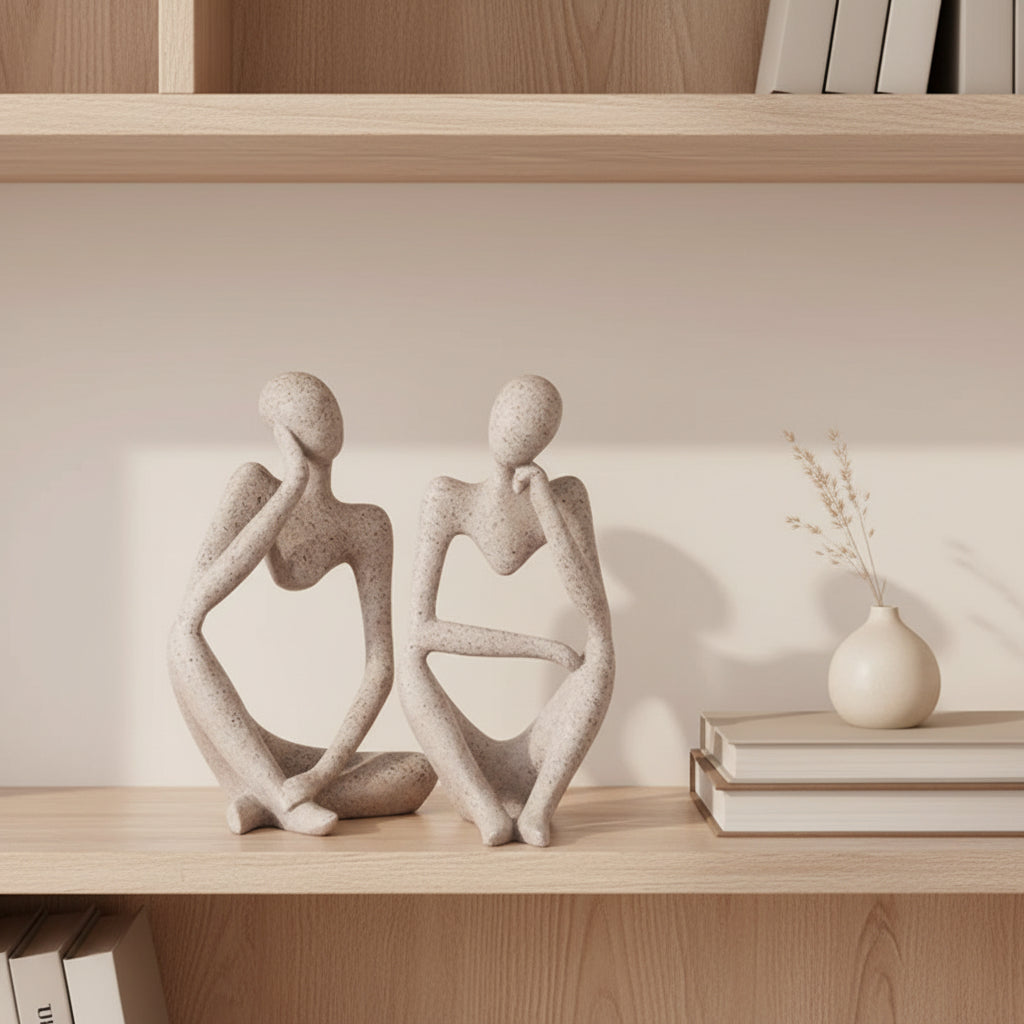 Abstract Thinker Sculpture – Nordic Resin Figurine for Modern Home Decor