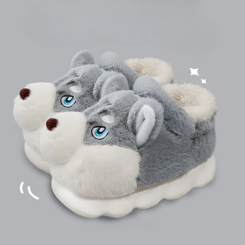 Men’s Cotton Animal Plush Slippers