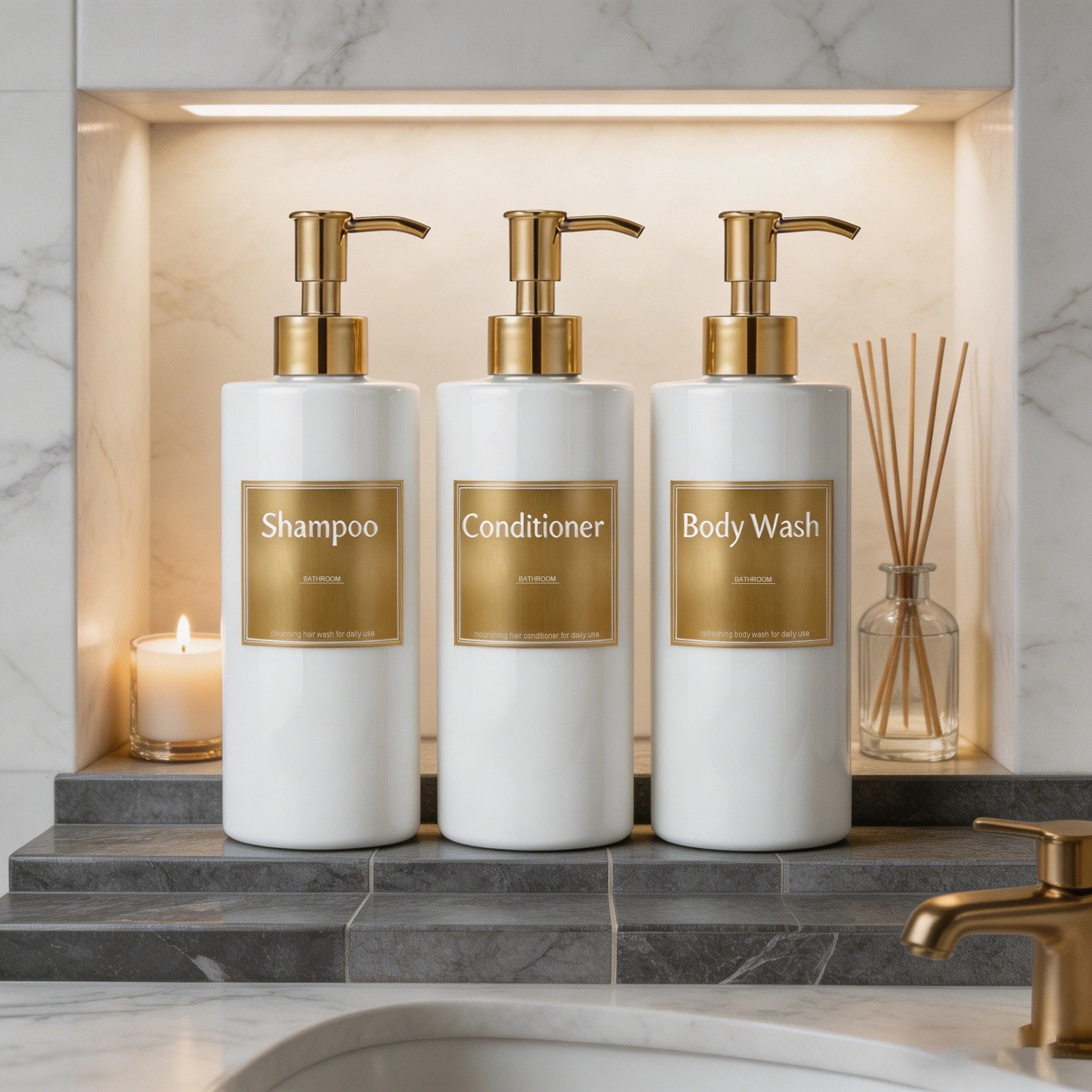 Elegant Refillable Soap Dispenser Set