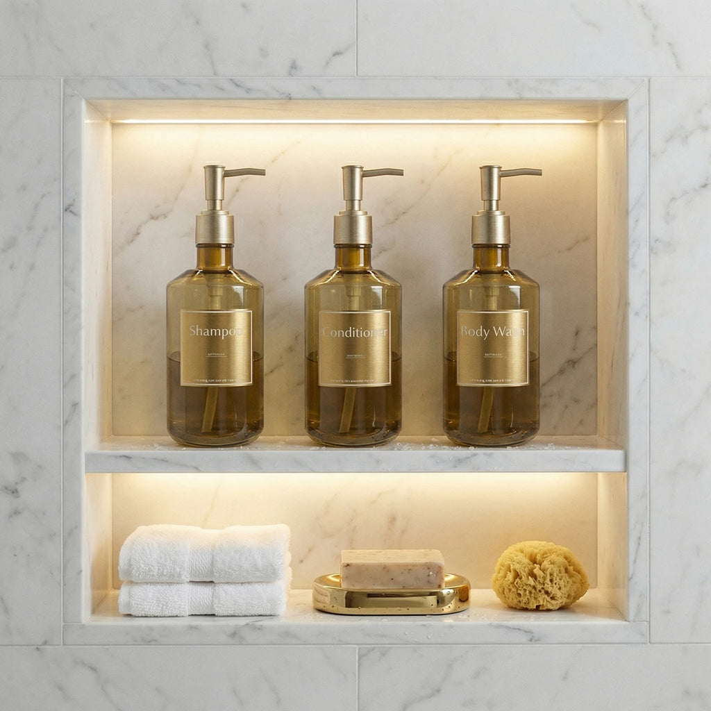 3-Piece Shower Soap Dispenser Set – Shampoo, Conditioner & Body Wash